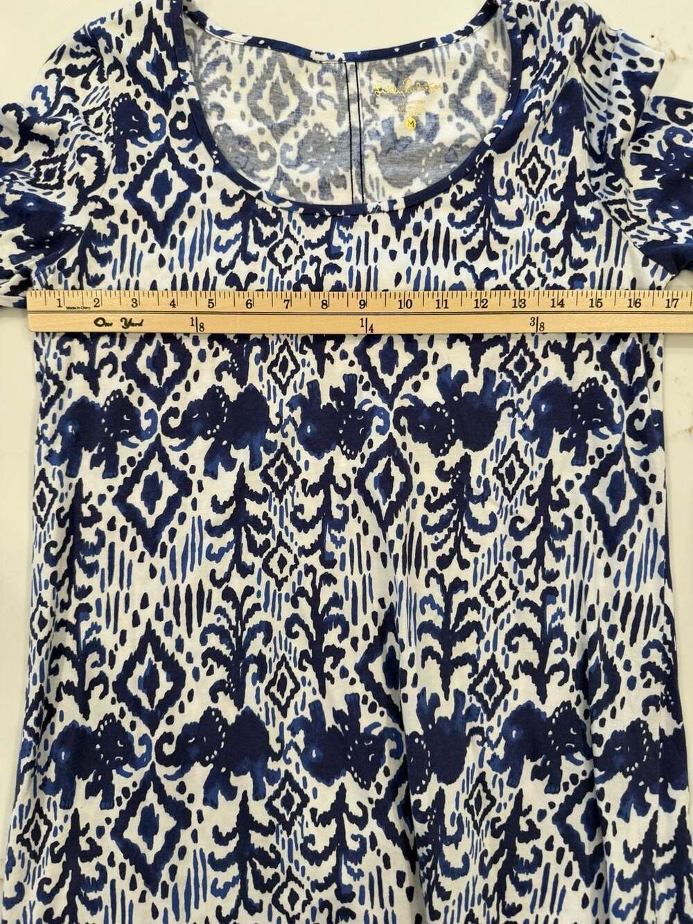 Lilly Pulitzer Marlowe T-Shirt Dress Tusk In Sun Elephant Print Size M - Picture 3 of 5
